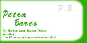 petra barcs business card